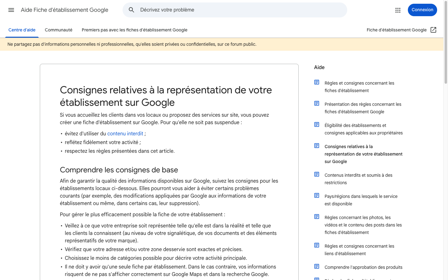 Google — consignes pour représenter correctement son établissement sur Google